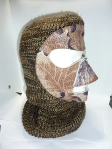 Vintage KNITTING Hunting Face Mask Headcover Camo USA Made Knit - Picture 1 of 8