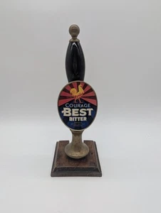 Courage Best Bitter Beer Pump Mounted on Wooden Stand Man Cave - Afbeelding 1 van 4