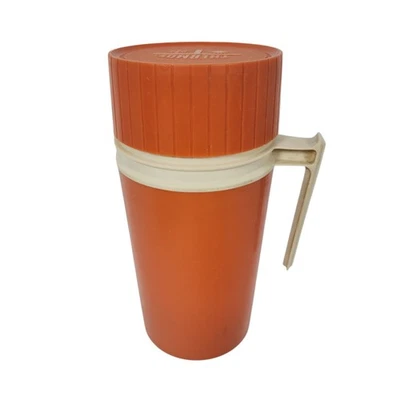 Jarra Termo Vintage Naranja Crema Mango Aislado Soporte para Bebidas Foto 1 de 4