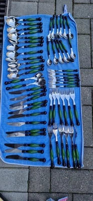 Besteck Porzellangriff INKERA für 12 Person  neuwertig SOLINGEN  - Bild 1 von 4
