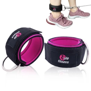 1 Pair Fitness Ankle Straps Padded Attachment for Cable Machines Legs Workout - Picture 1 of 9