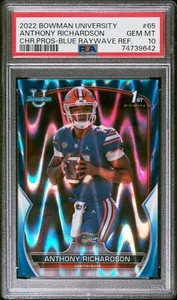 Bowman University Cromo 2022 Anthony Richardson Blu Raywave /199 Ref PSA 10 - Foto 1 di 2