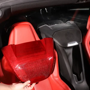 Carbon Fiber Red Interior Rear Speaker Trim Panel Fits For Corvette C8 2020+ - Picture 1 of 5