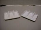 Tupperware Soap Dish and Scouring Pad Holder White w/ Speckle Blue 1278 Lot of 2