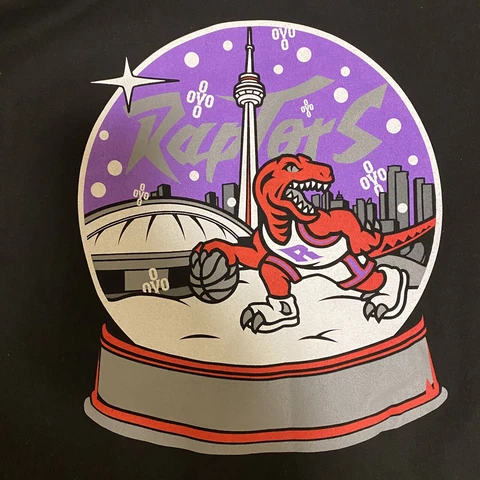 October's Very Own Toronto Raptors Christmas Day Game Men’s Black L LS T-shirt Cover