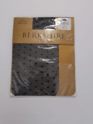 Berkshire Black Dot Pantyhose Size 3-4 Vintage Made In USA - Image 1 of 4