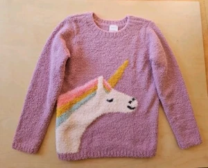 NWOT HANNA ANDERSSON FANCY UNICORN ORCHID HAZE MARSHMALLOW SWEATER 120 6 7 $64 - Picture 1 of 7