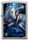 Zippo  Unicorn And Woman By Anne Stokes