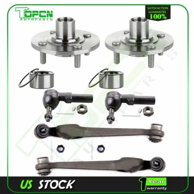 6PC Front Wheel Hub and Bearing Control Arm Tie Rod Kit For 1994-2002 Saturn SC1 Foto 1 de 4