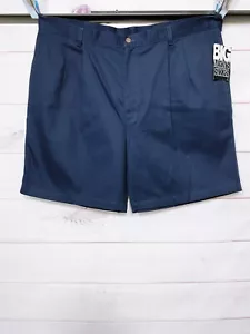 Farah Mens Shorts Size 44 Navy Blue Pleated Front Pockets 100% Cotton - Picture 1 of 10