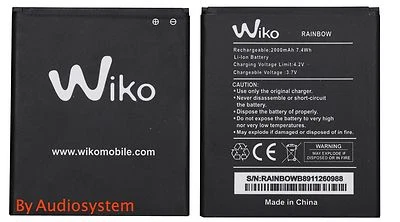 BATTERIA ORIGINALE WIKO 2000MAH FREDDY RAINBOW LITE JAM 3G BLOOM BARRY BAT-5222
