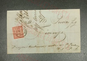 Lettera Storia Postale - Viaggiata Pallanza Firenze con 2 Centesimi De La Rue - Picture 1 of 1