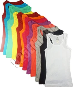 6 Pack Women's Thin Cotton Slim-Fit Ribbed Tank Top Sleeveless Shirts - Picture 1 of 15