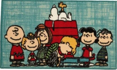 NOURISON Kitchen Accent Rug(17"x28") PEANUTS CHARACTERS,SPRING,FRIENDS GATHER TOGETHER,NR