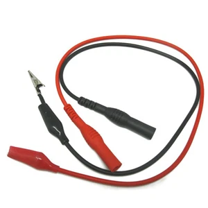Aidetek Banana plug to aligator clip test lead 4 FLUKE tester multimeter R+B40cm - Picture 1 of 6