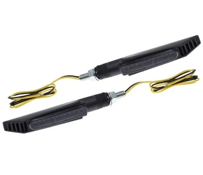 2x Lang Sequentiell Blinker LED Schwarz M8 E4 für Motorrad Moped Mofa Quad ATV - Bild 1 von 4