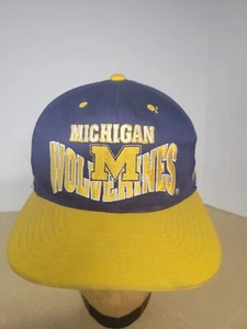University of Michigan Spellout Snapback Hat Cap GCC VTG 1984 80s - Picture 1 of 11