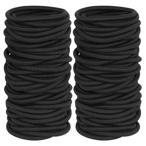 120 Pieces Black Hair Ties for Thick and Curly Hair Ponytail Holders Hair Elasti - Picture 1 of 2
