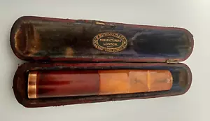 Antique Victorian Orange and Brass Cheroot Holder in Case c.1900 - Picture 1 of 9