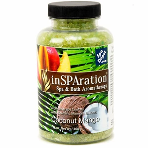 Cristales de aromaterapia inSPAration para bañera de hidromasaje y baño - mango de coco - 13 oz. - Imagen 1 de 5