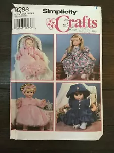 Simplicity Crafts 9286 Design Your Own vestiti per bambole taglia 12-22 pollici non tagliati - Foto 1 di 5