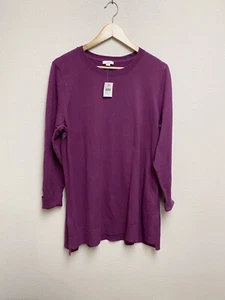 J Jill Sweater Tunic Long Sleeve Crewneck Pink Magenta Size XL - Picture 1 of 7