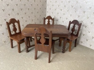 Puppenhaus Vintage Strombecker Esstisch Set mit Beschädigungen  - Bild 1 von 9