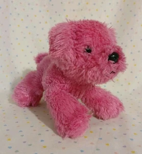 Juguete de peluche Aurora World Hot Pink cachorro perro flojo animal de peluche bolsa de frijoles 6" LEER - Imagen 1 de 8