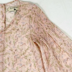 Côtelac Blusentop Blumenmuster Igelmuster Damen Gr. 0 Glockenärmel feminin fließend - Bild 1 von 9