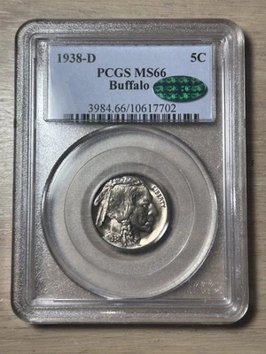 1938-D Buffalo Nickel PCGS MS 66 CAC - Image 1 of 4
