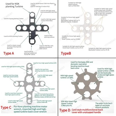Llave de tapa trasera universal para pieza de mano dental para llave de tapa KAVO/WH/NSK Sirona Foto 1 de 4