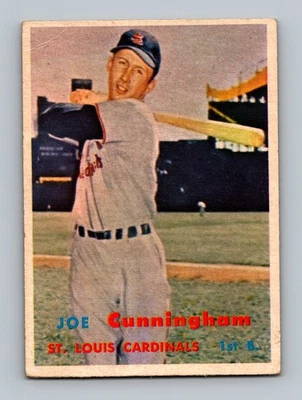 Tarjeta de béisbol vintage 1957 Topps #304 Joe Cunningham en muy buen estado (arrugas) Foto 1 de 2