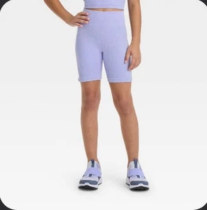 Girls' Seamless Bike Shorts - All in Motion™ Light Purple M CL37 - Picture 1 of 1