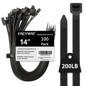 Black Zip Ties Heavy Duty Outdoor 14 inch 100 PACK, 200 LBS Tensile Strength ... - Picture 1 of 6
