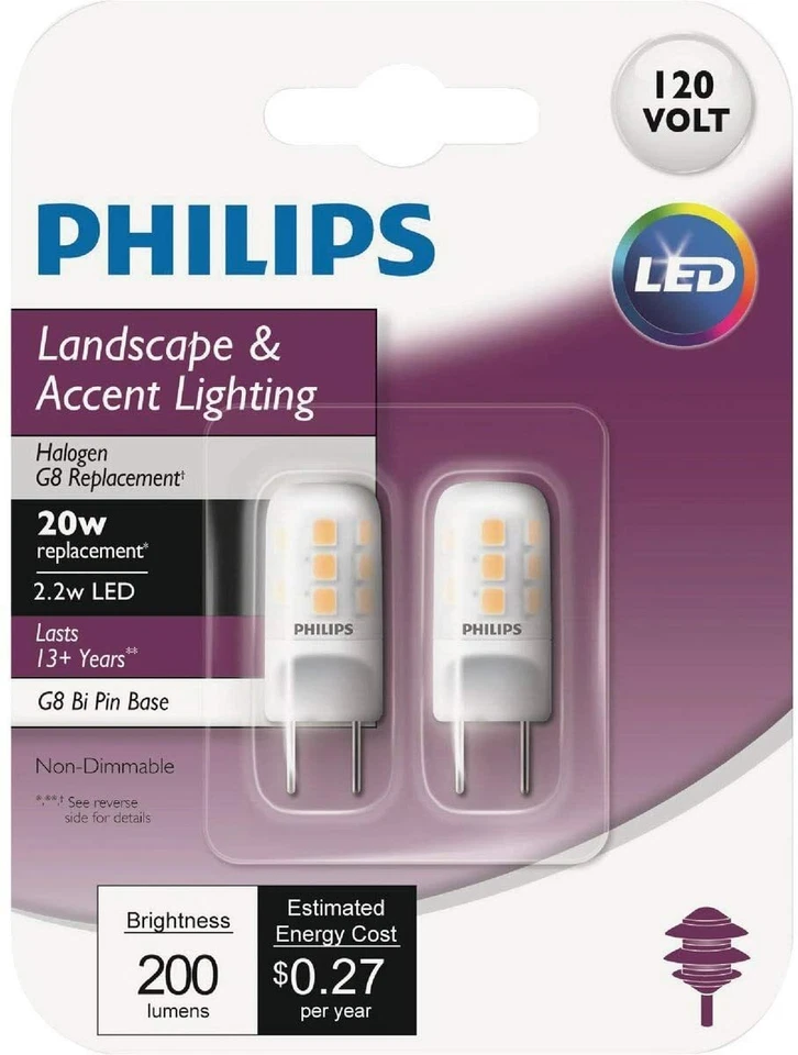4-Philips 20W Equivalent T4 G8 Bi-Pin Base LED Special Purpose Light Bulb - Image 1 of 1