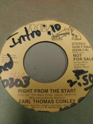 EARL THOMAS CONLEY RIGHT FROM THE START 7" VINYL 45RPM RARE OOP VERY GOOD - Image 1 of 2
