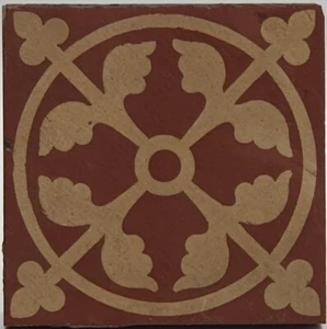 Arts & Crafts 3" Red Encaustic Tile by Craven Dunnill & Co C1880 AE3 - Picture 1 of 3