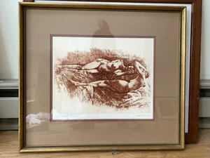 Vintage 1972 Herbert Fink Signed Etching Print “Reclining Figures” Limited 250 - Picture 1 of 5