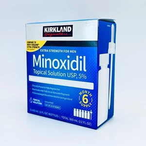KIRKLAND Minoxidil 5% Extra Strength Men Hair Regrowth Solution 6 Month Supply - Picture 1 of 4