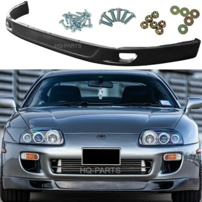 For 1993-1998 Supra TRD V2 Style ADD-ON Front Bumper Lip Chin Unpainted Black PU - Image 1 of 2