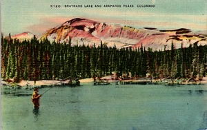 Montagne Rocciose Colorado • Braynard Lake & Arapahoe Peaks • Lino Pubblicato 1949 - Foto 1 di 2