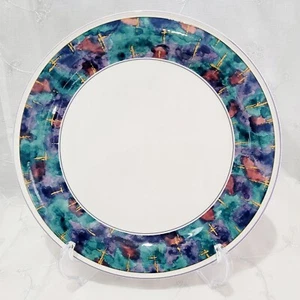 Vintage Sango Jewel 6/90 The Deborah Mallow Collection 12" Plate Blue 353965 - Picture 1 of 7