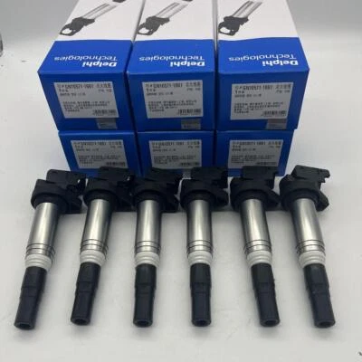 6Pcs Delphi Ignition Coils Metal Set for BMW 135i 335i 325i 535i X6 Z4 X3 X5 Foto 1 de 4