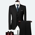 Mens 3Pcs Suit Slim Fit Two Buttons Wedding Dress Prom Groom Blazers Tuxedos New