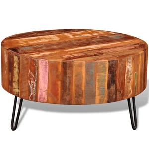 NEW Reclaimed Solid Wood Round Coffee Table Home Living L4P9 - Picture 1 of 8