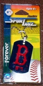BOSTON RED SOX Dog Tag Necklace Sports Tagz Flexible Blue Betts Martinez Sale - Picture 1 of 1