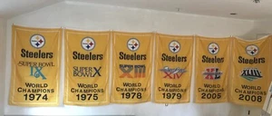 Pittsburgh Steelers NFL Super Bowl Champions 6 Banners/Flags Set 3’x5’ - Picture 1 of 10