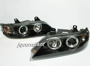 LED Halo Angle-eyes Projector Headlights BLACK for 1996-2002 BMW Z3 E40 - Picture 1 of 3