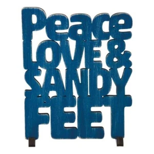 Wood Art Peace Love Sandy Feet Sign 26666 - Picture 1 of 1