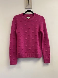 Lucky Brand Women's Pink Bobble Knit Scoop Crew Pullover Sweater Sz S - Picture 1 of 7